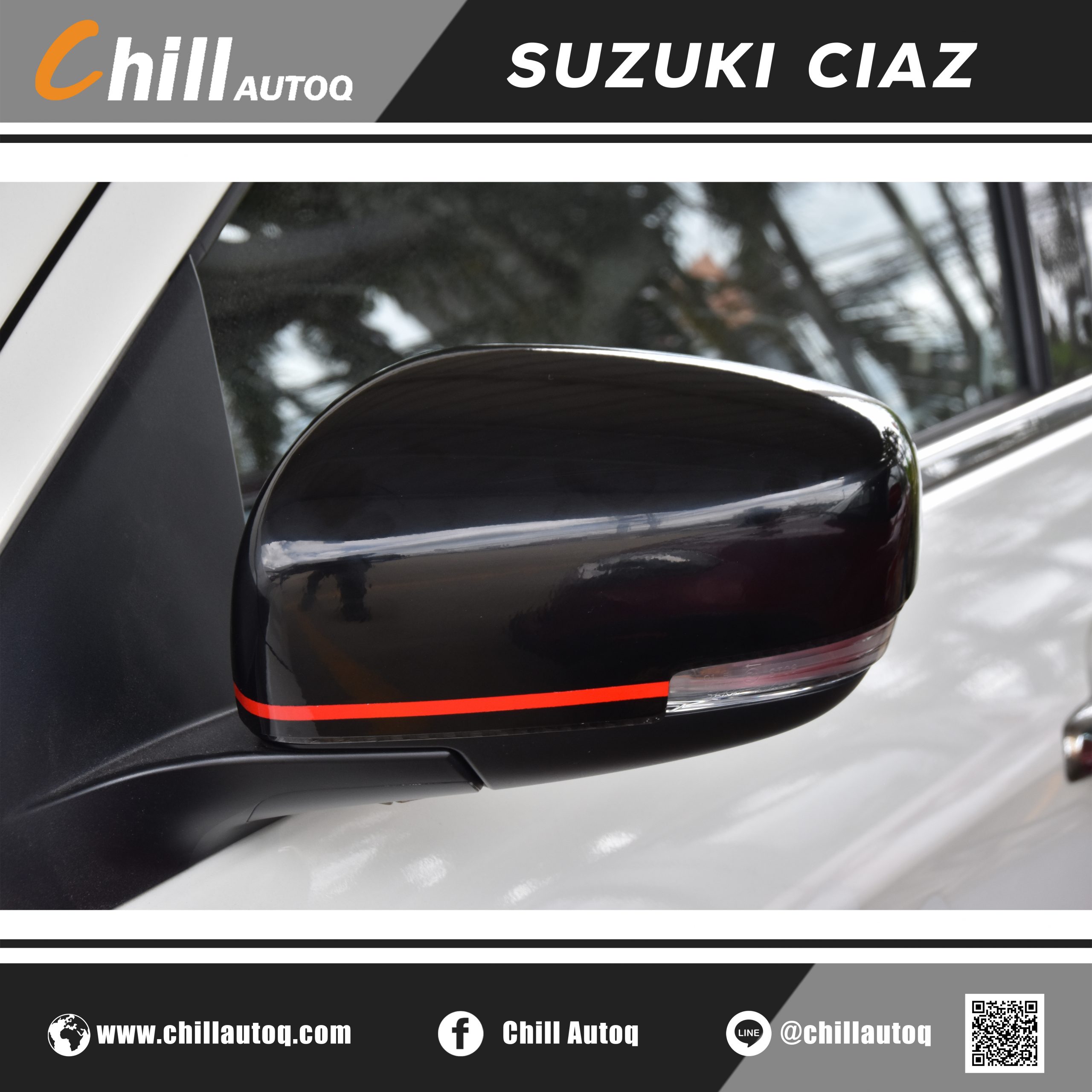 ครอบกระจกมองข้างCiaz สีดำเงา 