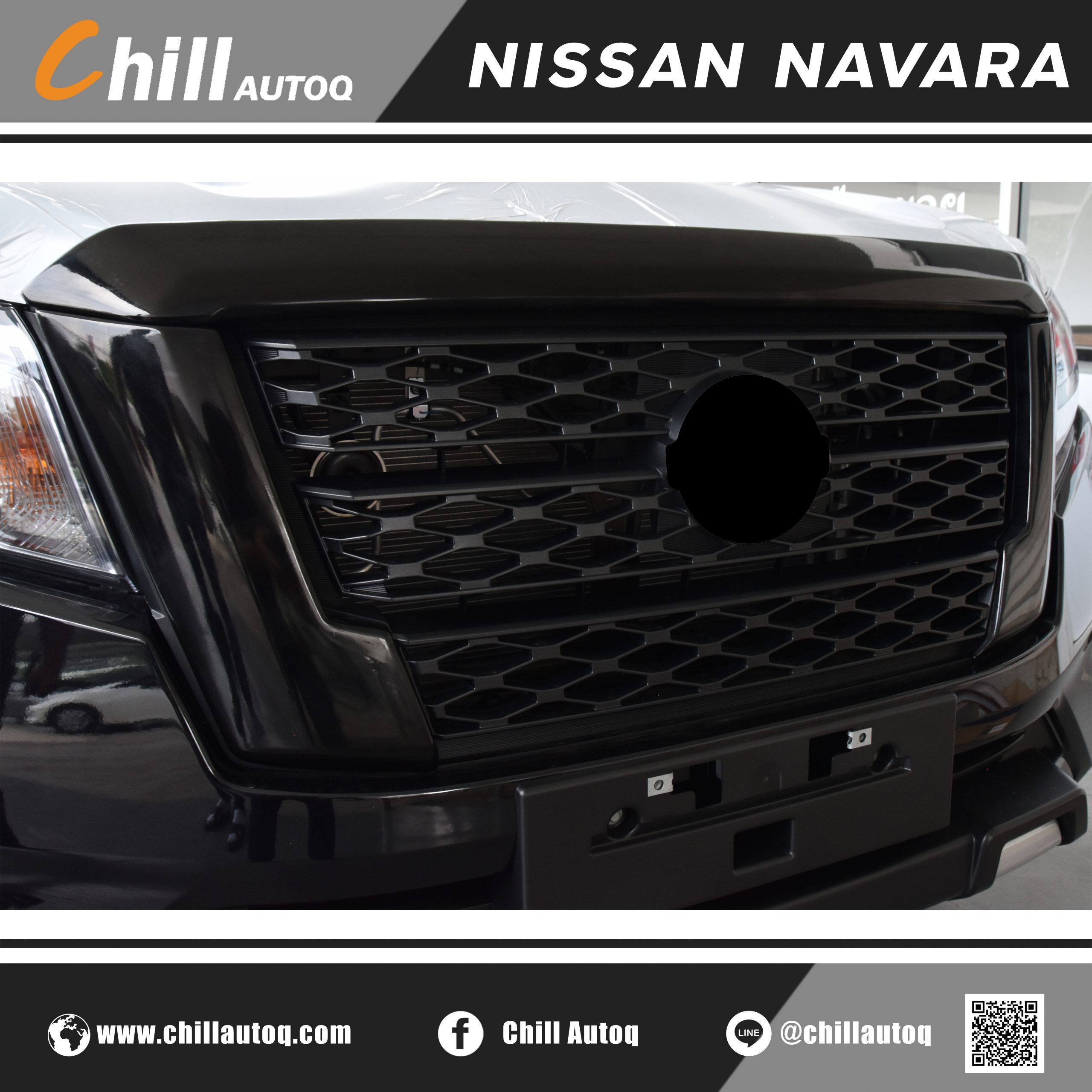 ครอบกระจัง ส Navara สีดำเงา